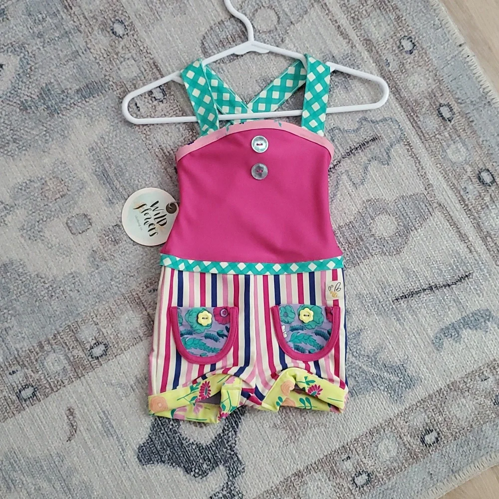 NWT Wildflowers Clothing La La Land Kiddy Pool Pink One Piece Swimsuit Sz12m